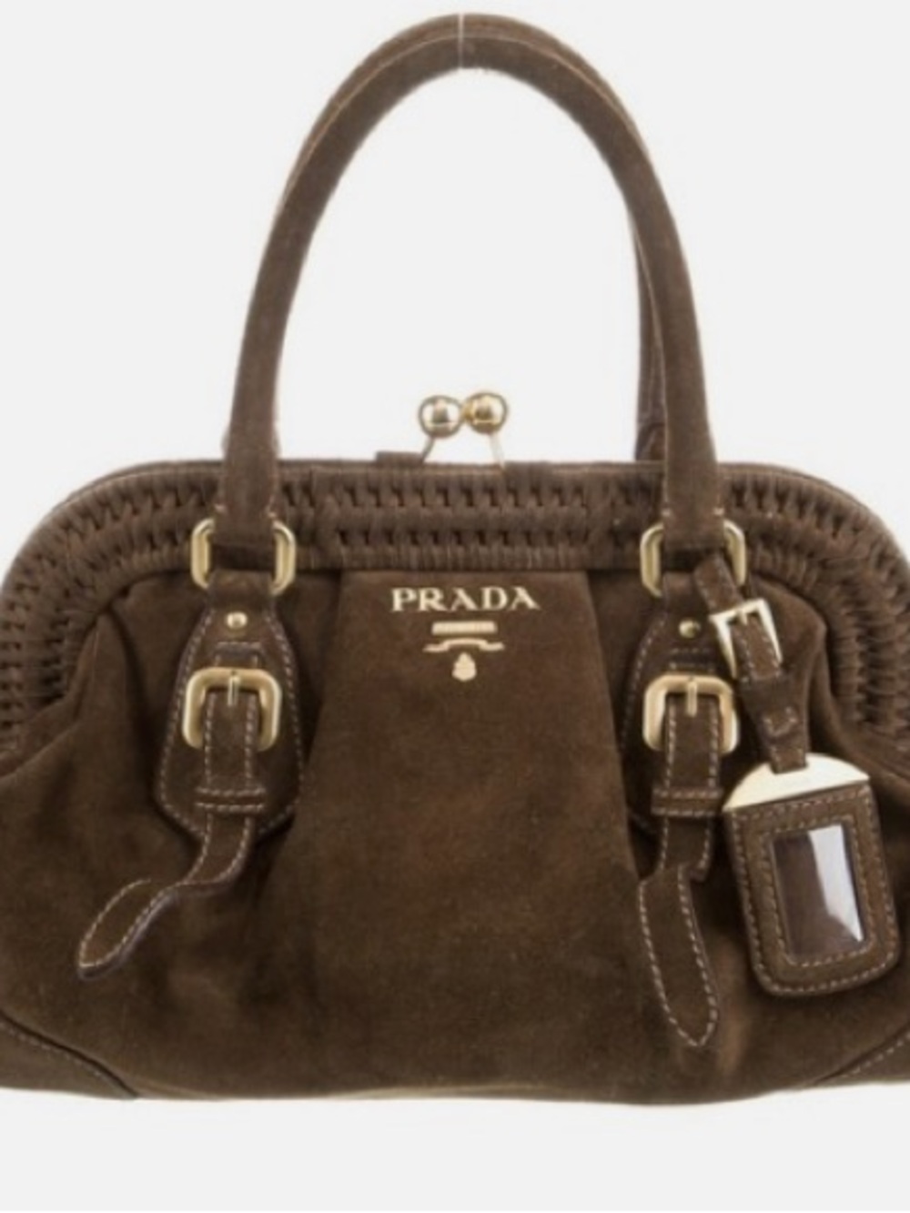 Vintage Prada Suede Designer Purse Y2k Bag (Authentic)